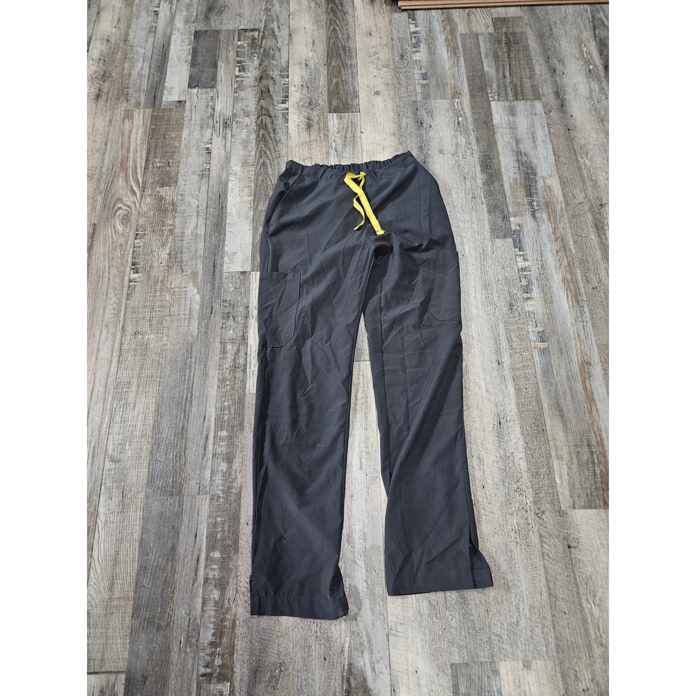 Gray Scrub Pants, Drawstring Waist, Multiple Pockets, Workwear, Comfortable